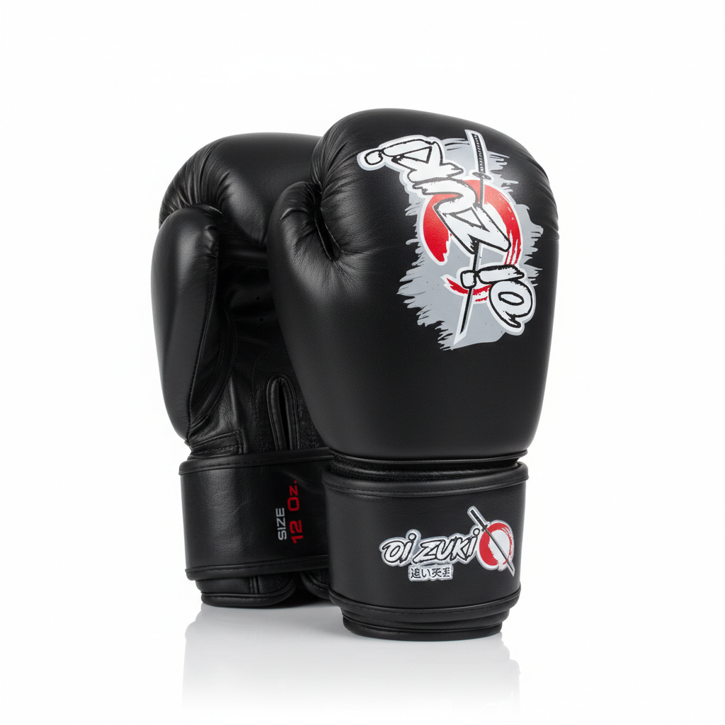 Oi Zuki Black Samurai Series 12 OZ Genuine Leather Boxing Glove