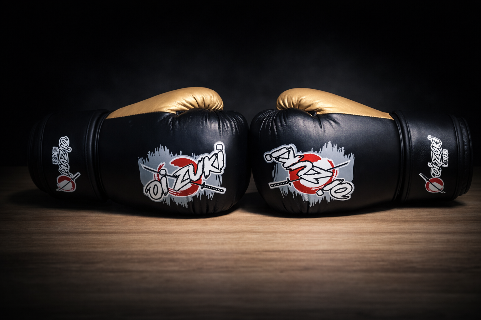 Oi Zuki Shinoki Stealth Series 14 OZ Black & Golden Genuine Leather Boxing Glove